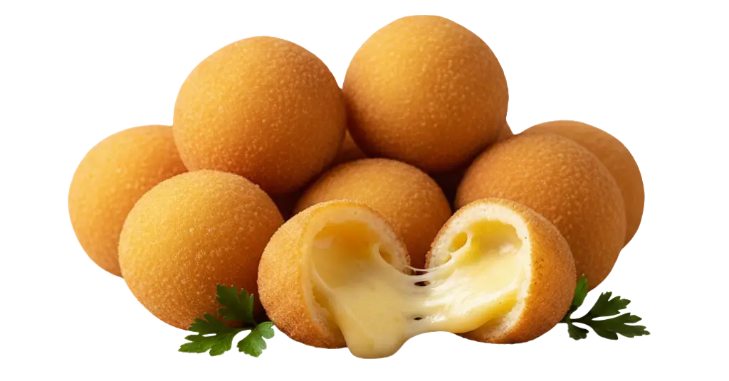 Bolinha de queijo crocante da Massa e Sabor: salgados congelados em São Gonçalo