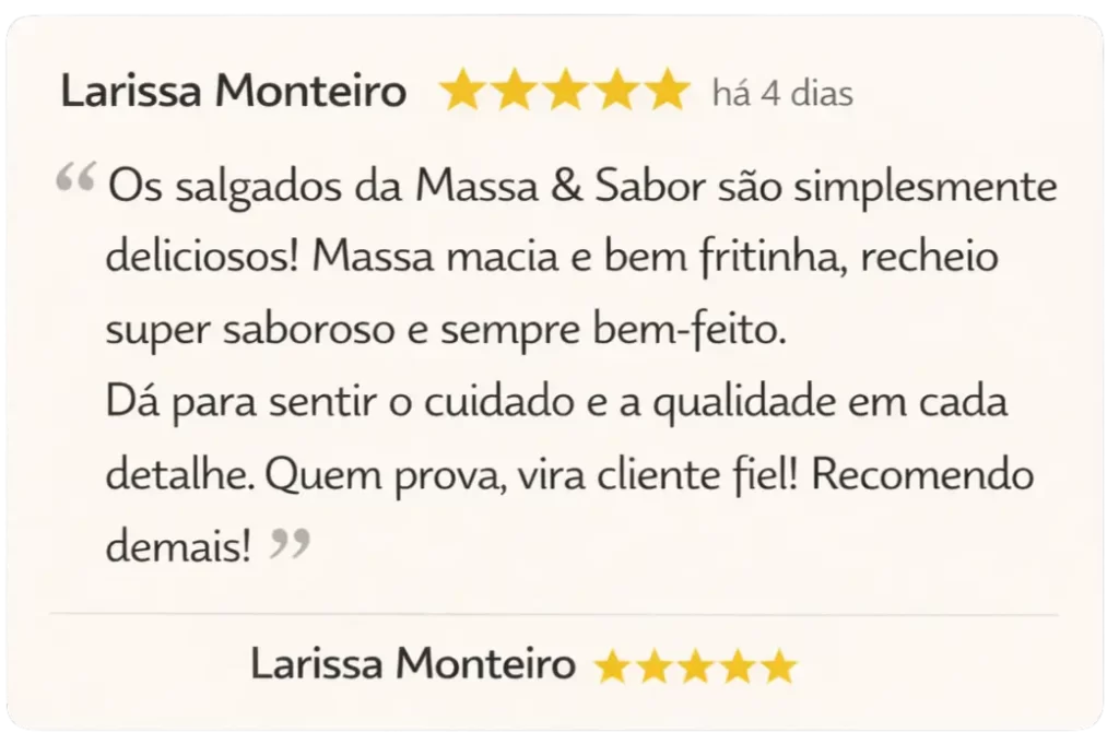 Depoimentos Massa & Sabor