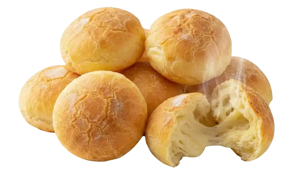 Pão de queijo quentinho da fábrica de salgados congelados em São Gonçalo Massa e Sabor